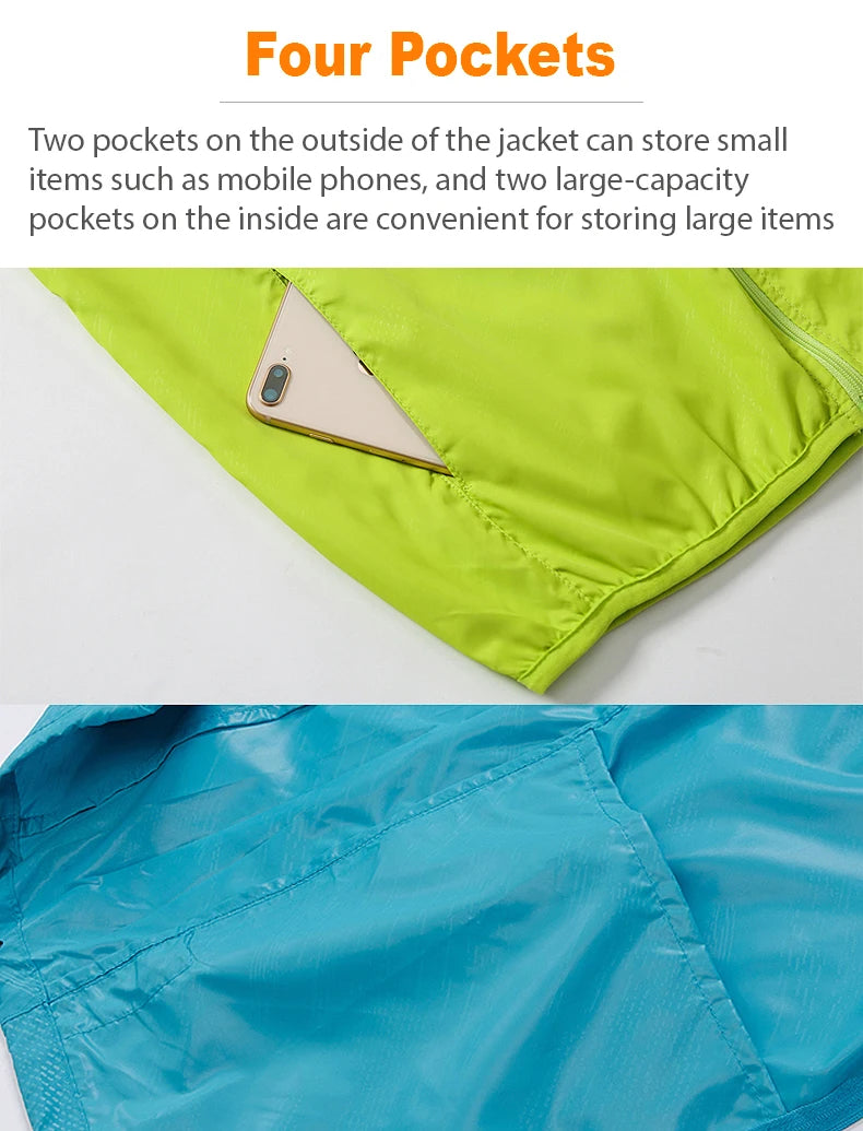 Chaqueta Deportiva Impermeable y Cortavientos – Protección Solar UV para Senderismo, Camping y Deporte