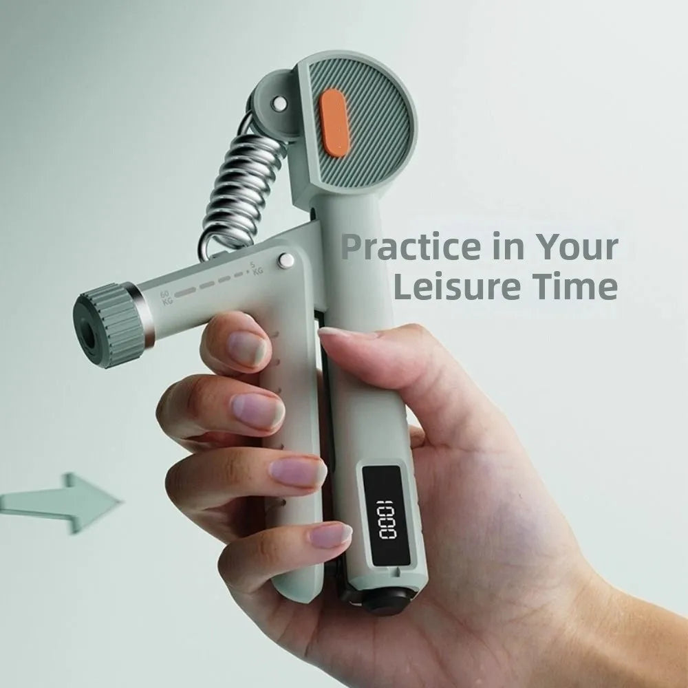 Fortalecedor de Mano Ajustable 5-60 kg con Contador – Entrenador de Agarre para Muñeca, Dedos y Antebrazo