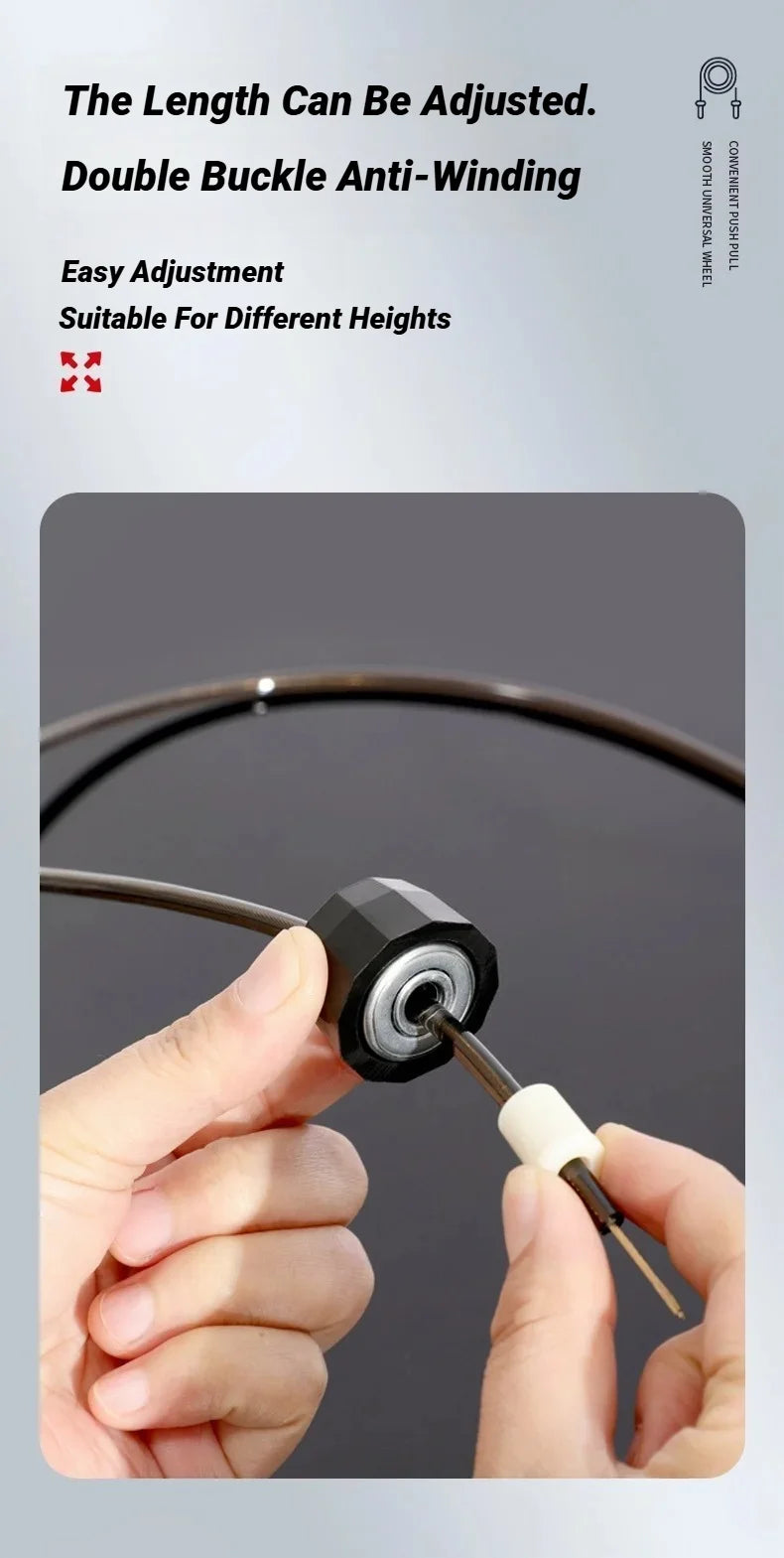 Cuerda para Saltar Profesional con Cable de Acero Ajustable – Entrenamiento Cardio para Fitness y Pérdida de Peso