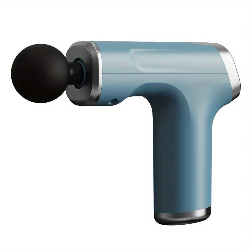 Pistola de Masaje Muscular Mini – Masajeador de Percusión Portátil con 4 Cabezales y 6 Velocidades