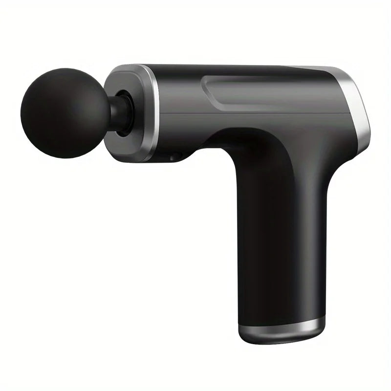 Pistola de Masaje Muscular Mini – Masajeador de Percusión Portátil con 4 Cabezales y 6 Velocidades