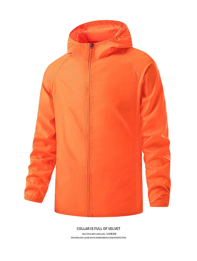 Chaqueta Deportiva Impermeable y Cortavientos – Protección Solar UV para Senderismo, Camping y Deporte