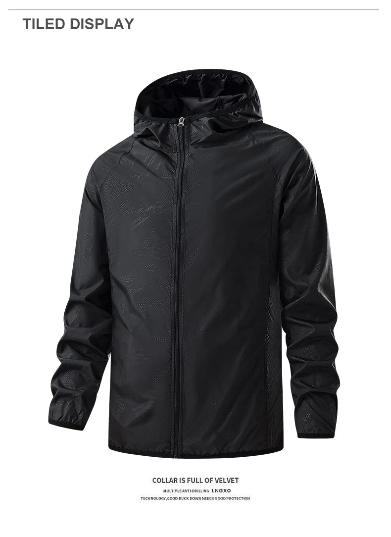 Chaqueta Deportiva Impermeable y Cortavientos – Protección Solar UV para Senderismo, Camping y Deporte