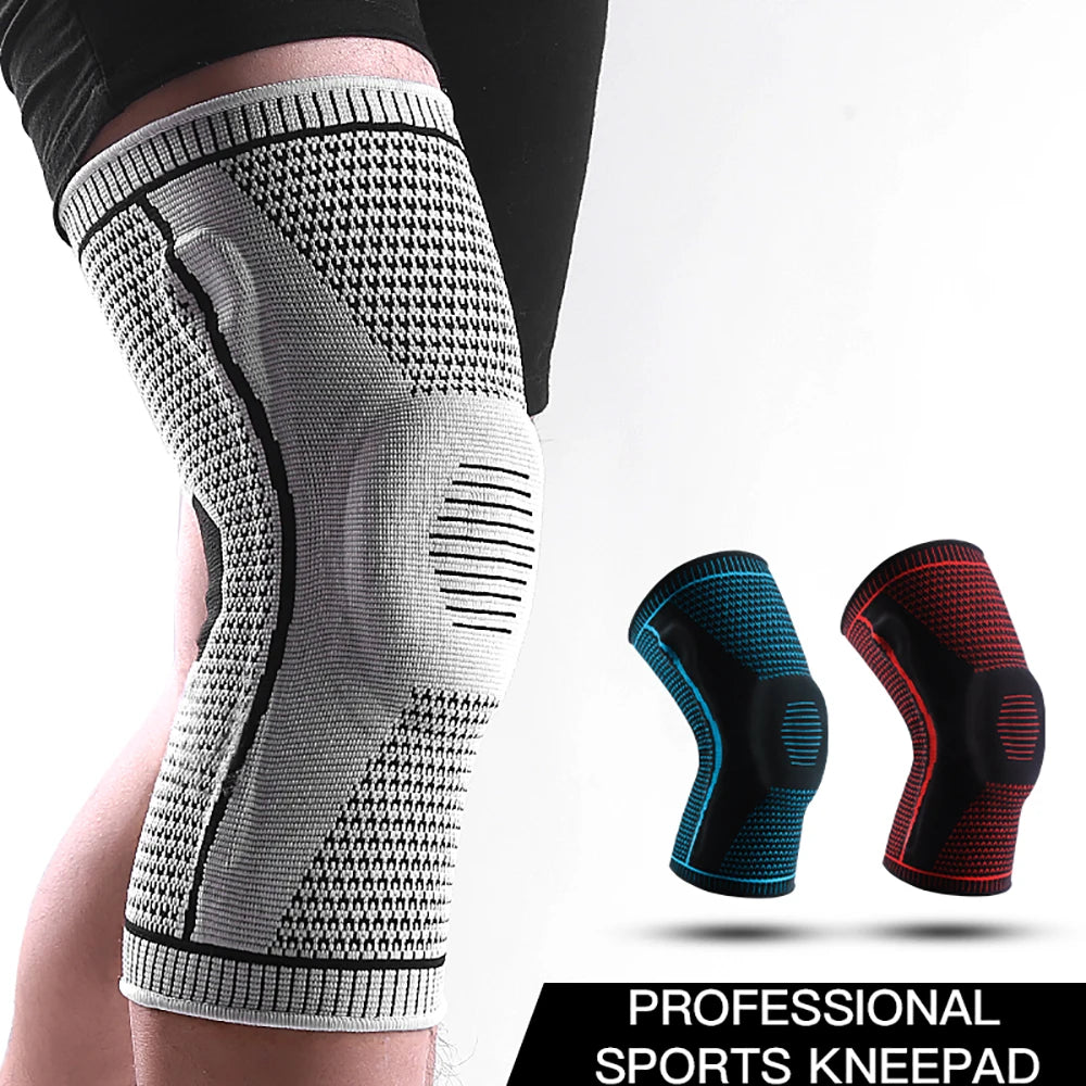Rodillera Deportiva con Soporte de Rótula y Compresión de Silicona – Protección para Running, Fitness y Baloncesto