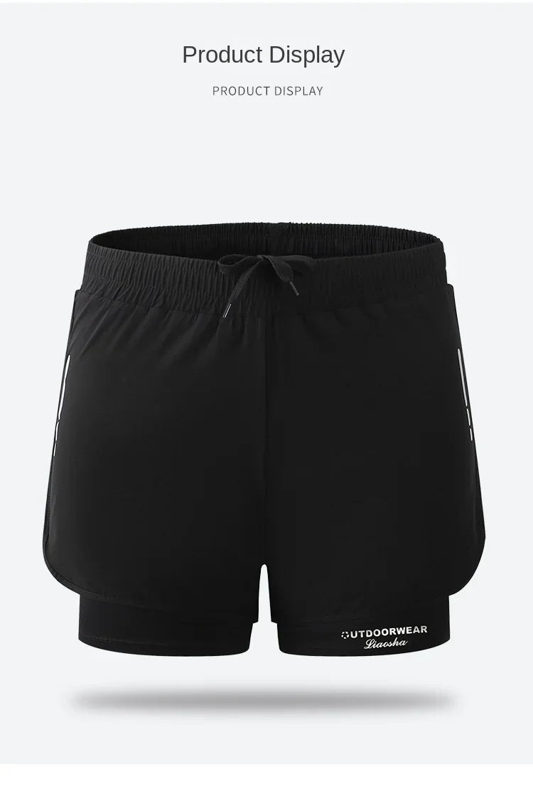 Short Deportivo para Hombre de Doble Capa – Pantaloneta Fitness de Secado Rápido para Gym, Running y Playa