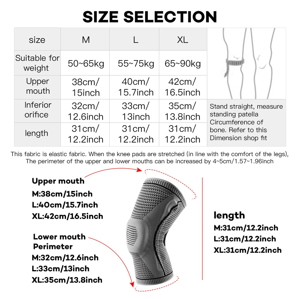 Rodillera Deportiva con Soporte de Rótula y Compresión de Silicona – Protección para Running, Fitness y Baloncesto