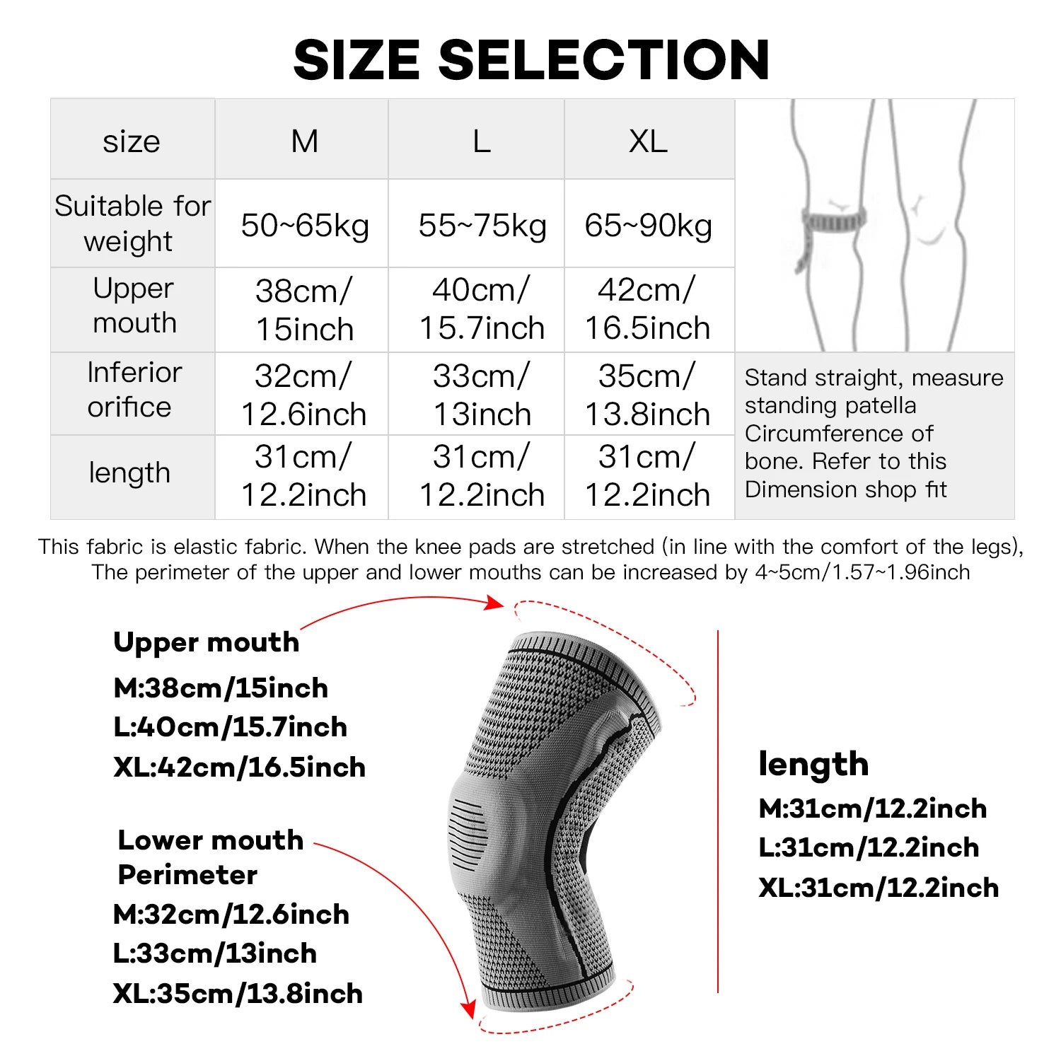 Rodillera Deportiva con Soporte de Rótula y Compresión de Silicona – Protección para Running, Fitness y Baloncesto