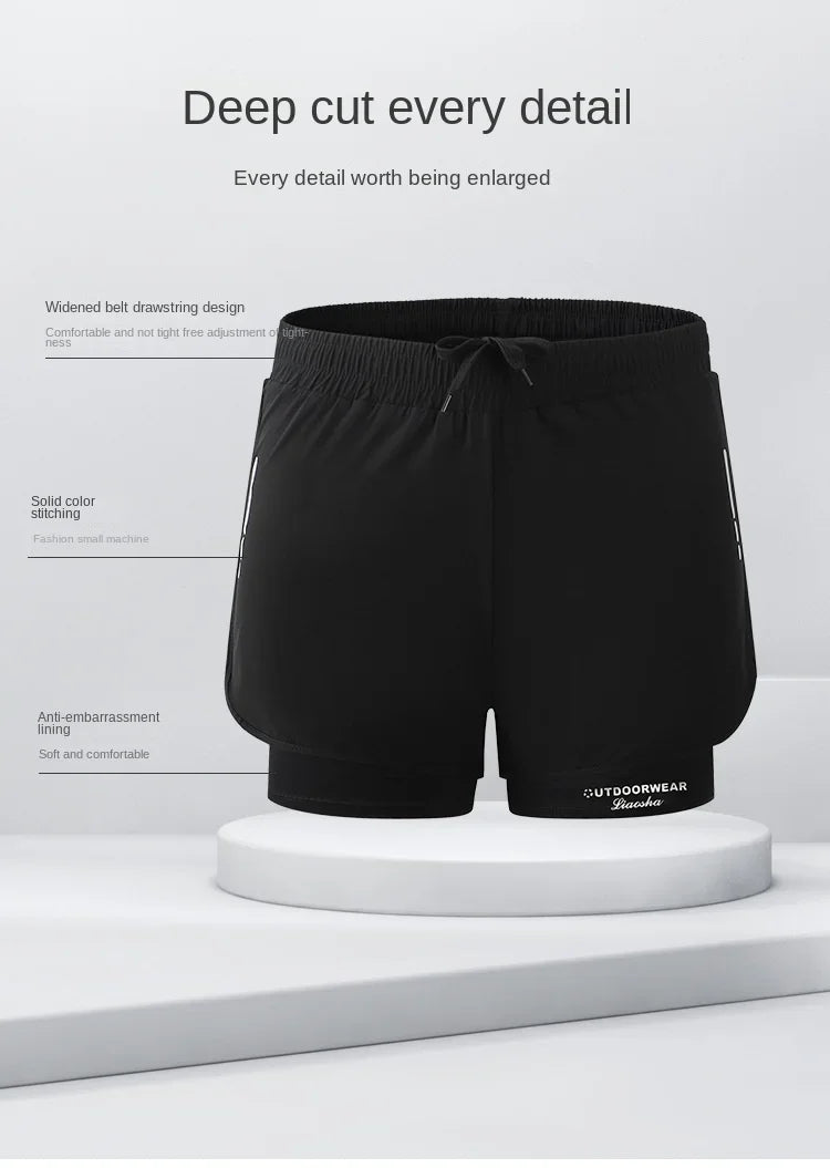 Short Deportivo para Hombre de Doble Capa – Pantaloneta Fitness de Secado Rápido para Gym, Running y Playa