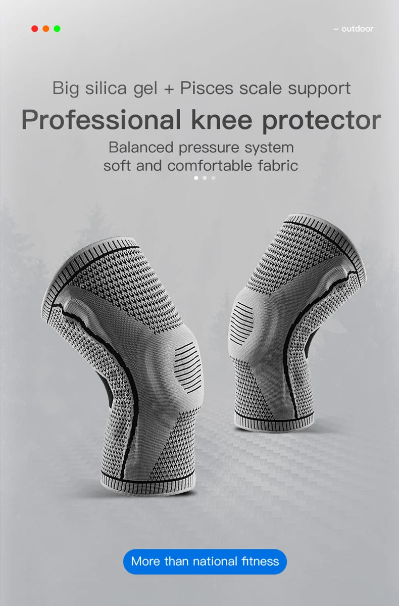 Rodillera Deportiva con Soporte de Rótula y Compresión de Silicona – Protección para Running, Fitness y Baloncesto
