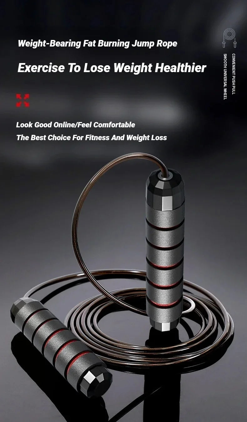 Cuerda para Saltar Profesional con Cable de Acero Ajustable – Entrenamiento Cardio para Fitness y Pérdida de Peso