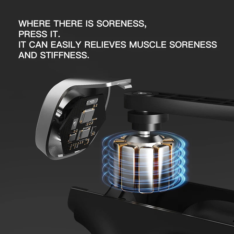 Pistola de Masaje Muscular Mini – Masajeador de Percusión Portátil con 4 Cabezales y 6 Velocidades