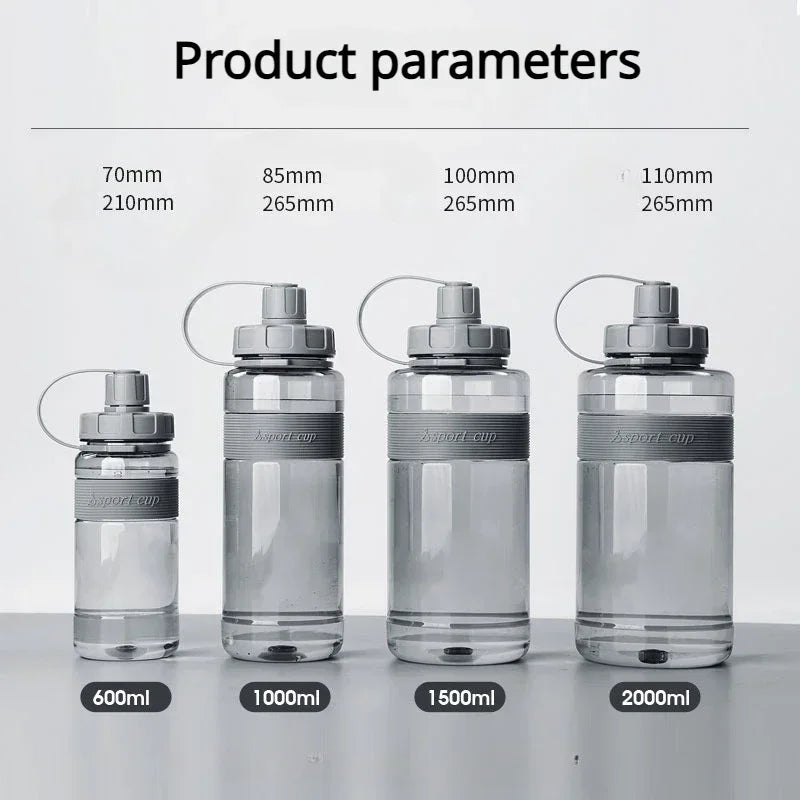 Botella Deportiva de Agua 2L con Pajilla – Botella Fitness de Gran Capacidad para Gimnasio y Deporte