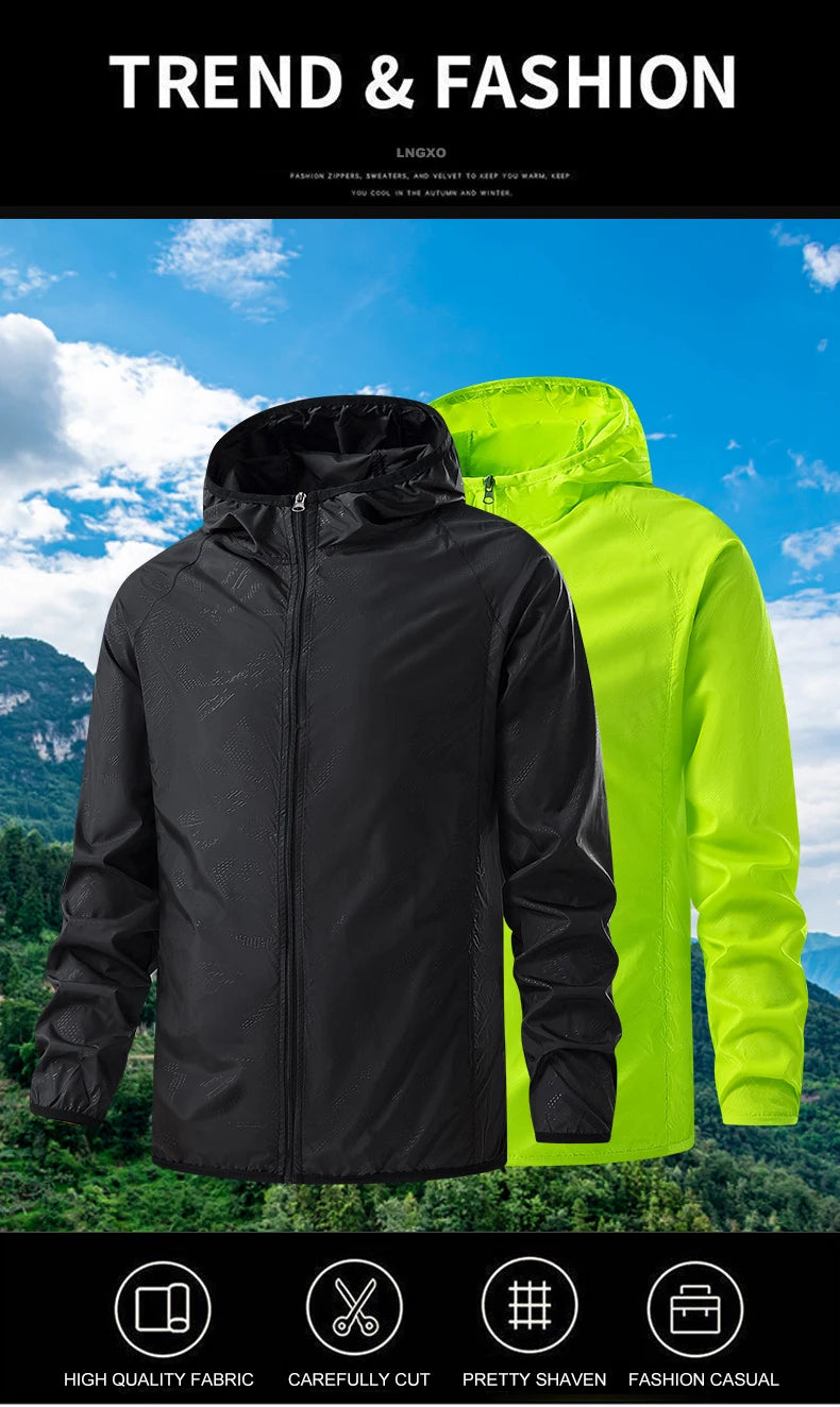 Chaqueta Deportiva Impermeable y Cortavientos – Protección Solar UV para Senderismo, Camping y Deporte