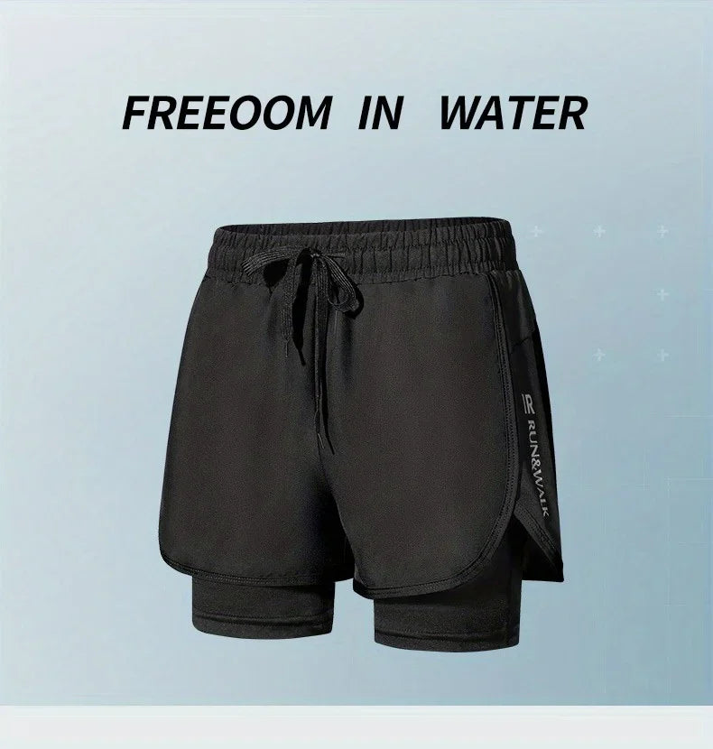 Short Deportivo para Hombre de Doble Capa – Pantaloneta Fitness de Secado Rápido para Gym, Running y Playa