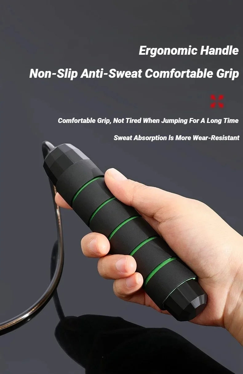 Cuerda para Saltar Profesional con Cable de Acero Ajustable – Entrenamiento Cardio para Fitness y Pérdida de Peso