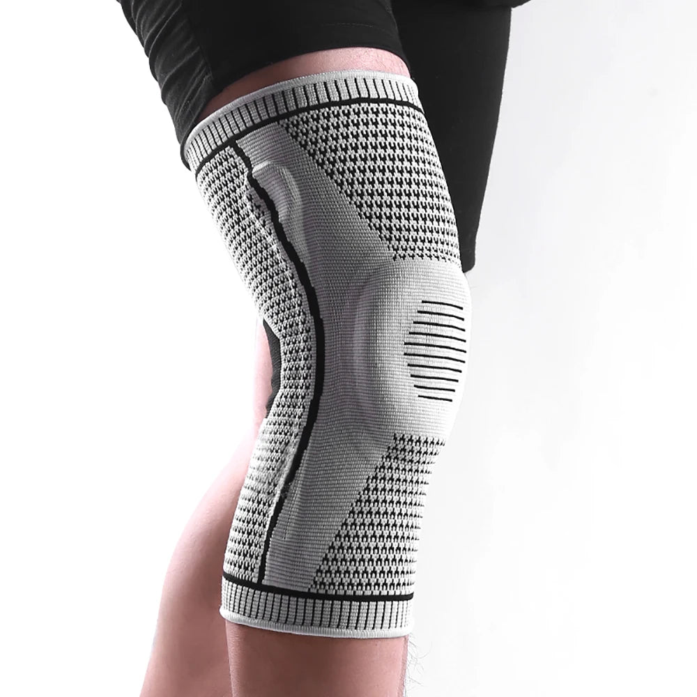 Rodillera Deportiva con Soporte de Rótula y Compresión de Silicona – Protección para Running, Fitness y Baloncesto