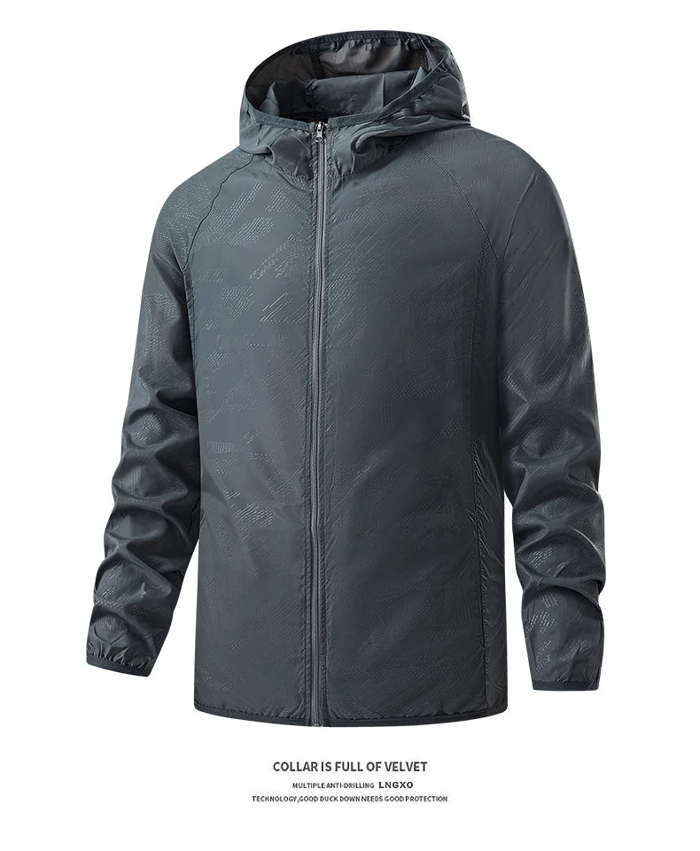 Chaqueta Deportiva Impermeable y Cortavientos – Protección Solar UV para Senderismo, Camping y Deporte