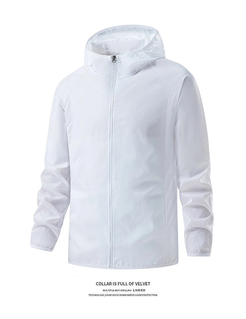 Chaqueta Deportiva Impermeable y Cortavientos – Protección Solar UV para Senderismo, Camping y Deporte