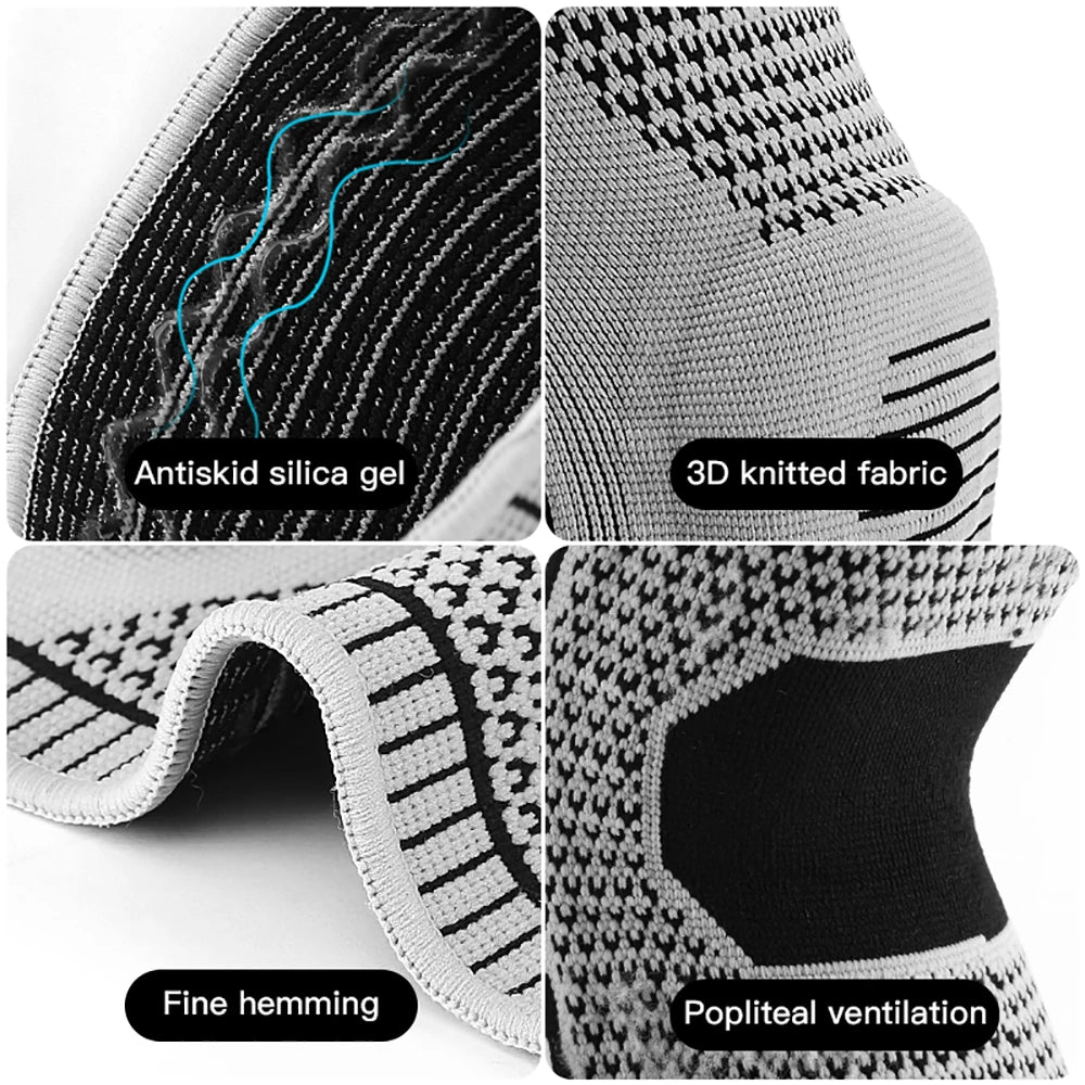 Rodillera Deportiva con Soporte de Rótula y Compresión de Silicona – Protección para Running, Fitness y Baloncesto