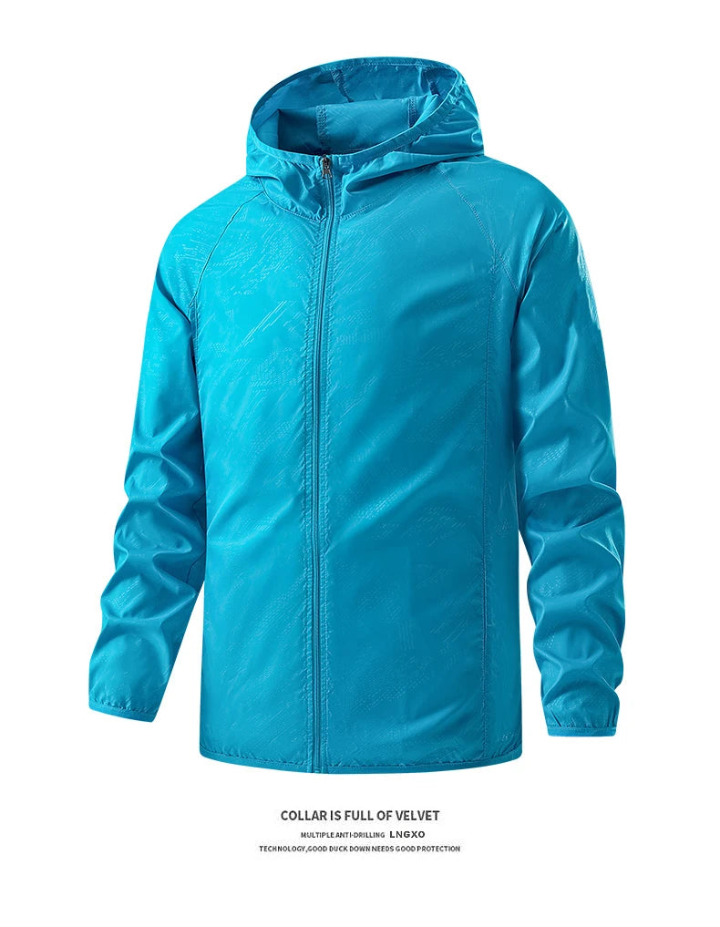 Chaqueta Deportiva Impermeable y Cortavientos – Protección Solar UV para Senderismo, Camping y Deporte