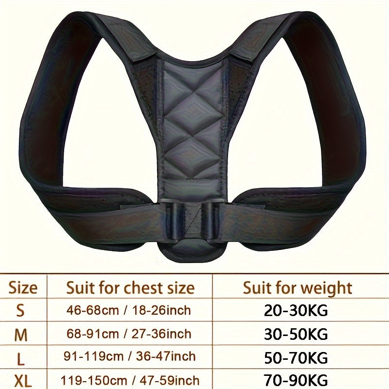 Corrector de Postura Ajustable Unisex – Soporte de Espalda Transpirable para Mejorar la Postura y Reducir Dolor de Espalda